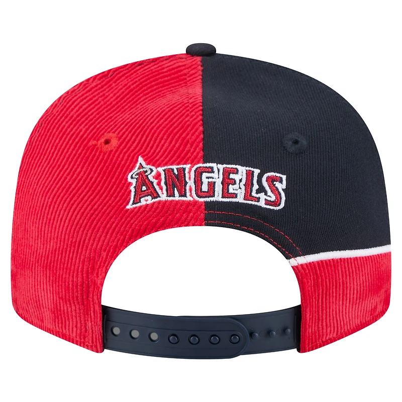 Casquette snapback rétro en velours côtelé rouge/bleu marine Los Angeles Angels de New Era pour homme