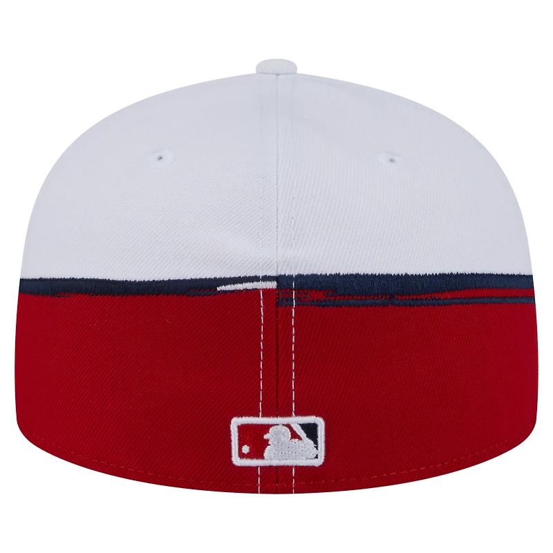 Men's New Era Red/White Los Angeles Angels Paint Stroke 59FIFTY Fitted Hat