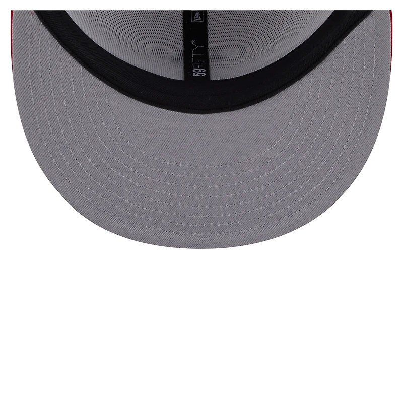 Men's New Era Red/White Los Angeles Angels Paint Stroke 59FIFTY Fitted Hat