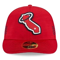 Casquette ajustée 59FIFTY Los Angeles Angels 2024 Clubhouse Low Profile New Era pour homme, rouge