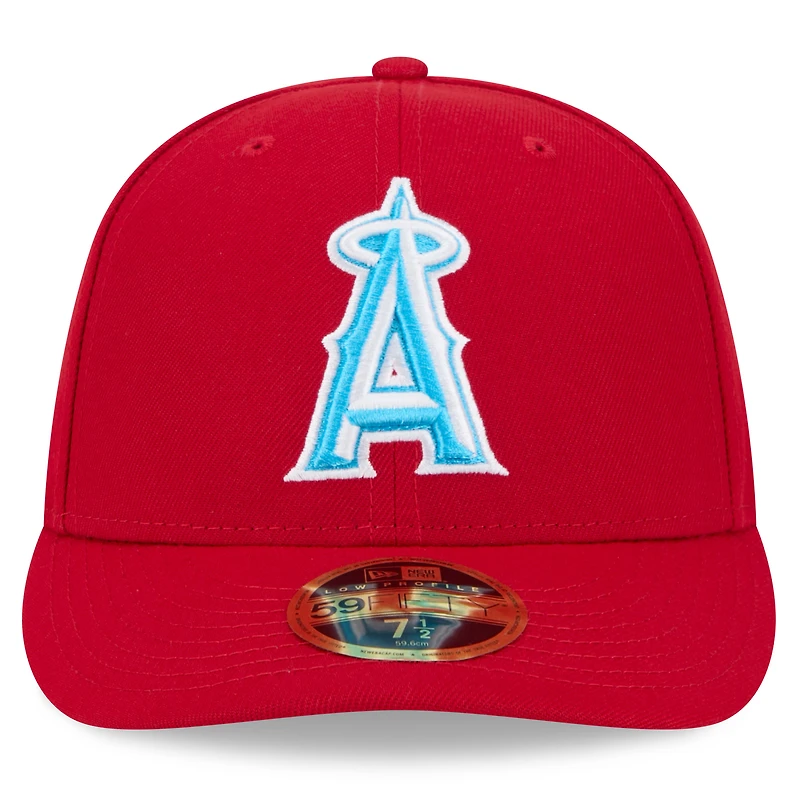 Casquette ajustée 59FIFTY à profil bas pour la fête des pères Los Angeles Angels 2024 New Era rouge hommes