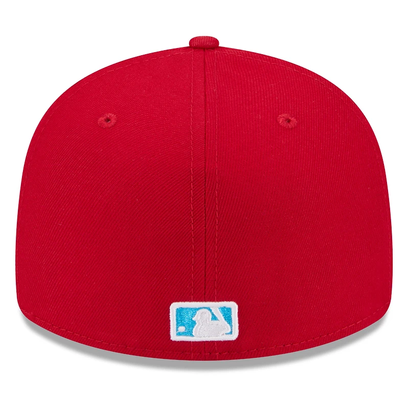 Casquette ajustée 59FIFTY à profil bas pour la fête des pères Los Angeles Angels 2024 New Era rouge hommes