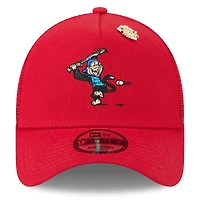 Men's New Era  Red Los Angeles Angels 2025 Big League Chew A-Frame 9FORTY Adjustable Trucker Hat