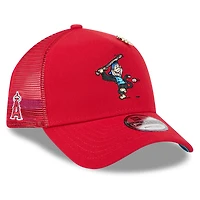 Men's New Era  Red Los Angeles Angels 2025 Big League Chew A-Frame 9FORTY Adjustable Trucker Hat