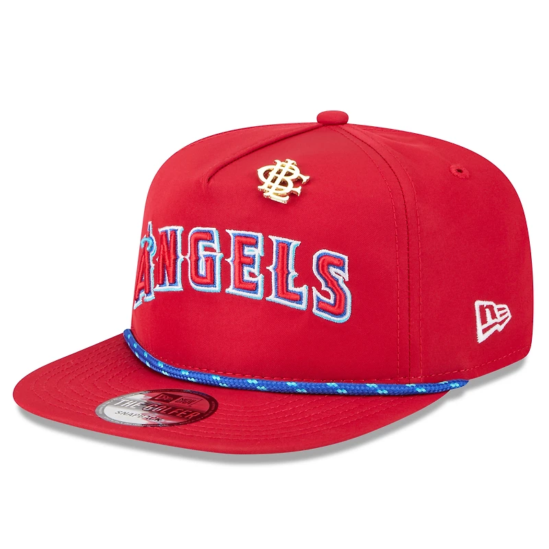 Casquette snapback Big League Chew Golfer rouge New Era pour homme Los Angeles Angels 2025