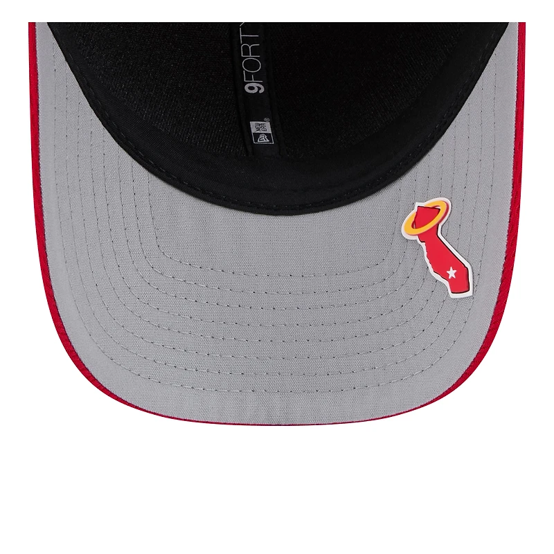Men's New Era Red Los Angeles Angels 2025 MLB Clubhouse 9FORTY Adjustable Hat