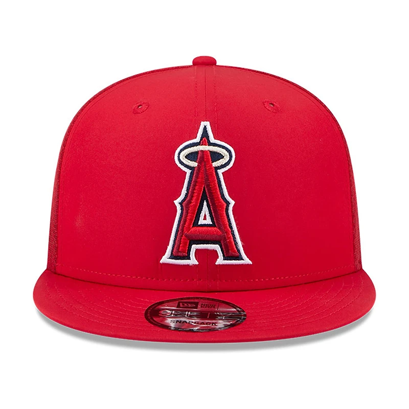 Men's New Era Red Los Angeles Angels 2026 Batting Practice 9FIFTY Snapback Hat