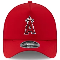 Men's New Era Red Los Angeles Angels 2026 Batting Practice Apex 9FORTY Adjustable Trucker Hat