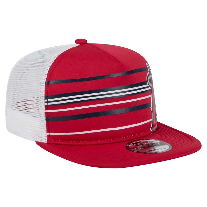 Men's New Era Red Los Angeles Angels 9FIFTY A-Frame Trucker Snapback Hat