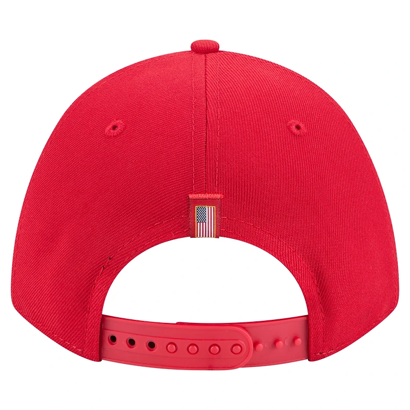 Men's New Era Red Los Angeles Angels American Flag 9FORTY M-Crown A-Frame Adjustable Hat