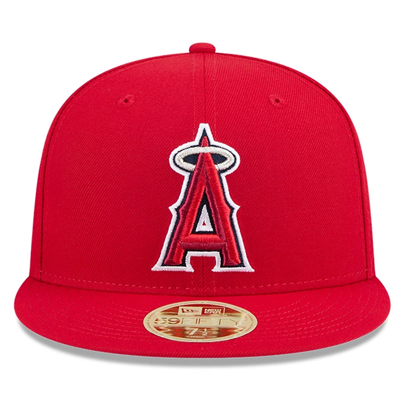 Casquette ajustée 59FIFTY rouge des Los Angeles Angels pour homme de New Era, modèle Hall of Fame