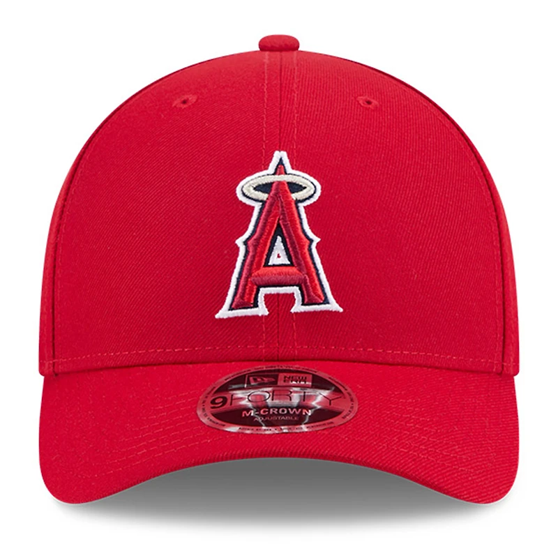 Casquette ajustable 9FORTY M-Crown rouge New Era pour homme, motif Temple de la renommée du baseball des Los Angeles Angels