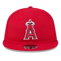 Casquette ajustable New Era rouge 9FIFTY pour homme, motif Temple de la renommée du baseball des Los Angeles Angels, couronne rétro
