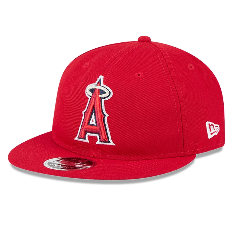 Casquette ajustable New Era rouge 9FIFTY pour homme, motif Temple de la renommée du baseball des Los Angeles Angels, couronne rétro