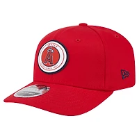 Casquette extensible à bouton-pression New Era rouge Los Angeles Angels Circle Patch 9SEVENTY pour homme