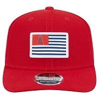Men's New Era Red Los Angeles Angels Flag 9SEVENTY Stretch-Snap Hat