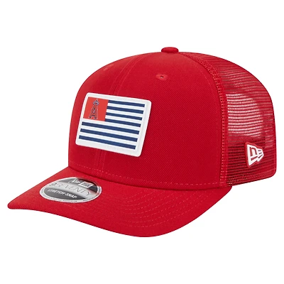Casquette extensible à bouton-pression New Era rouge Los Angeles Angels 9SEVENTY pour homme