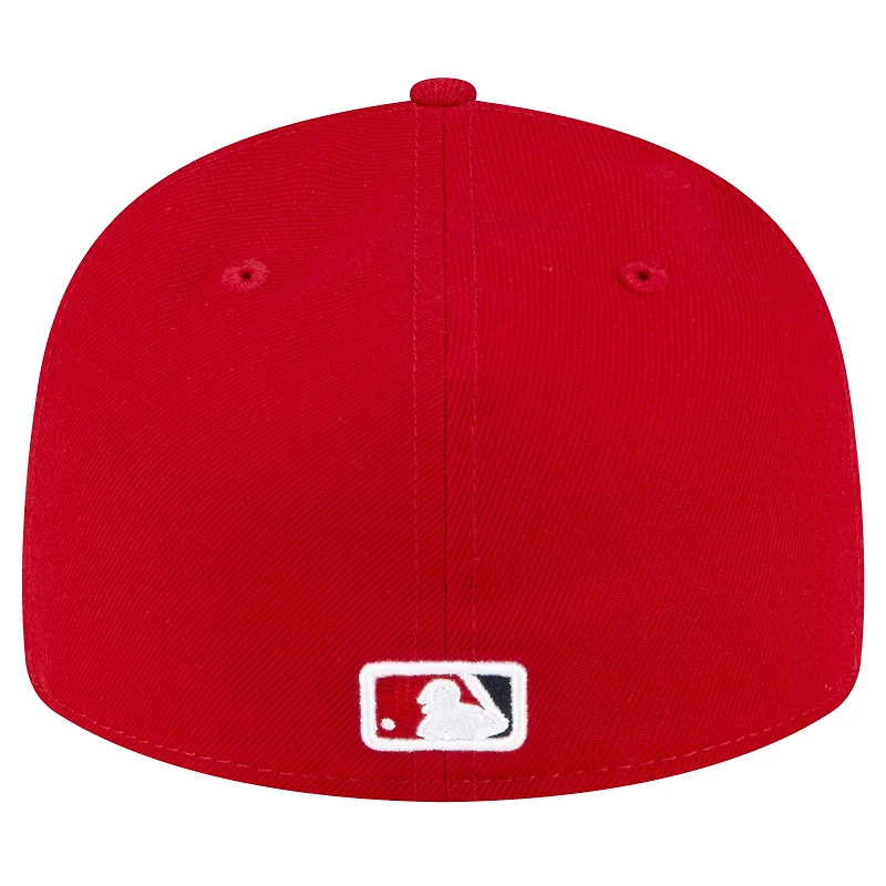 Men's New Era Red Los Angeles Angels Game Authentic Collection On-Field Low Profile 59FIFTY Fitted Hat