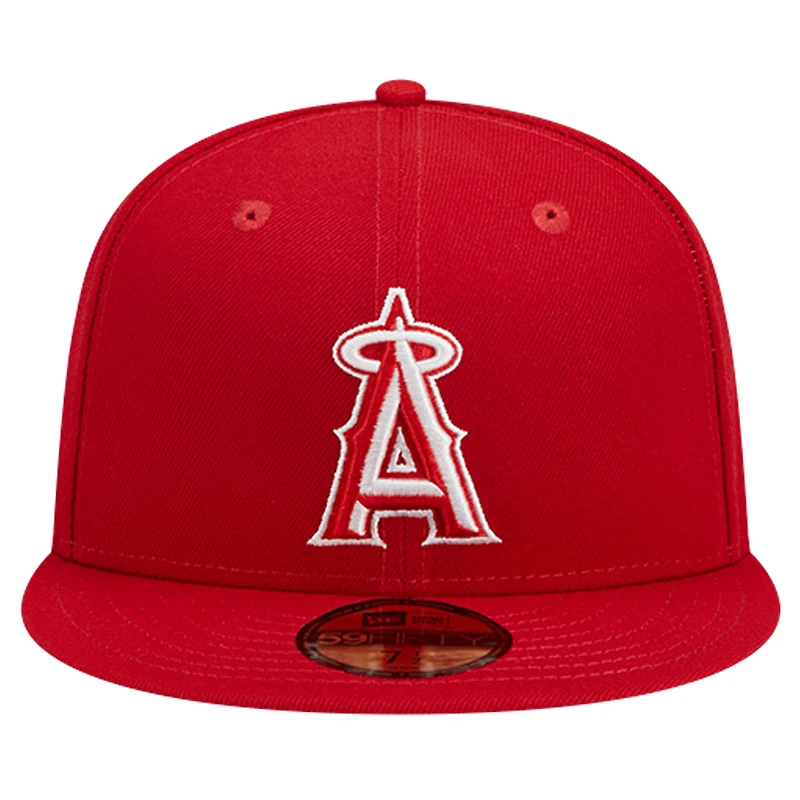 Casquette ajustée 59FIFTY rouge avec logo des Los Angeles Angels New Era pour homme