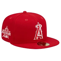 Casquette ajustée 59FIFTY rouge avec logo des Los Angeles Angels New Era pour homme