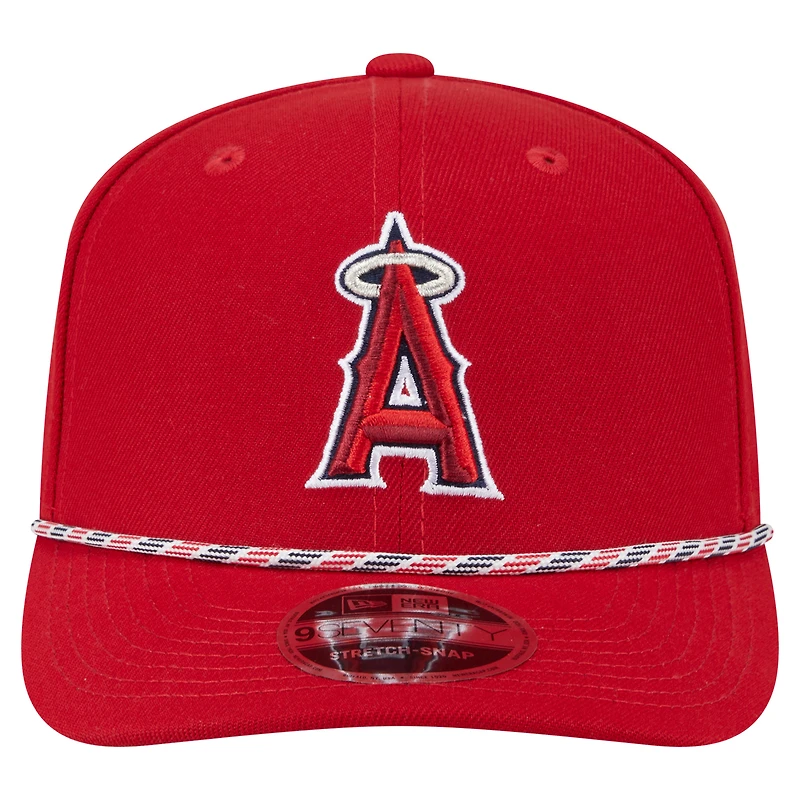 Casquette extensible à boutons-pression New Era rouge Los Angeles Angels Multi-Rope 9SEVENTY pour homme
