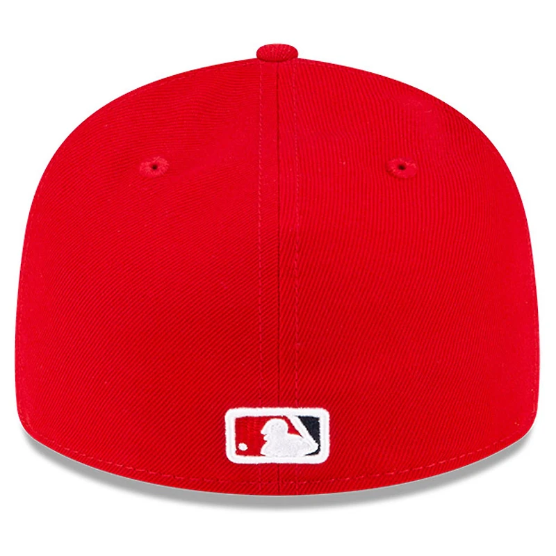 Casquette ajustée 59FIFTY à profil bas du Temple de la renommée baseball national des Los Angeles Angels New Era pour hommes, rouge