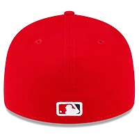 Casquette ajustée 59FIFTY à profil bas du Temple de la renommée baseball national des Los Angeles Angels New Era pour hommes, rouge
