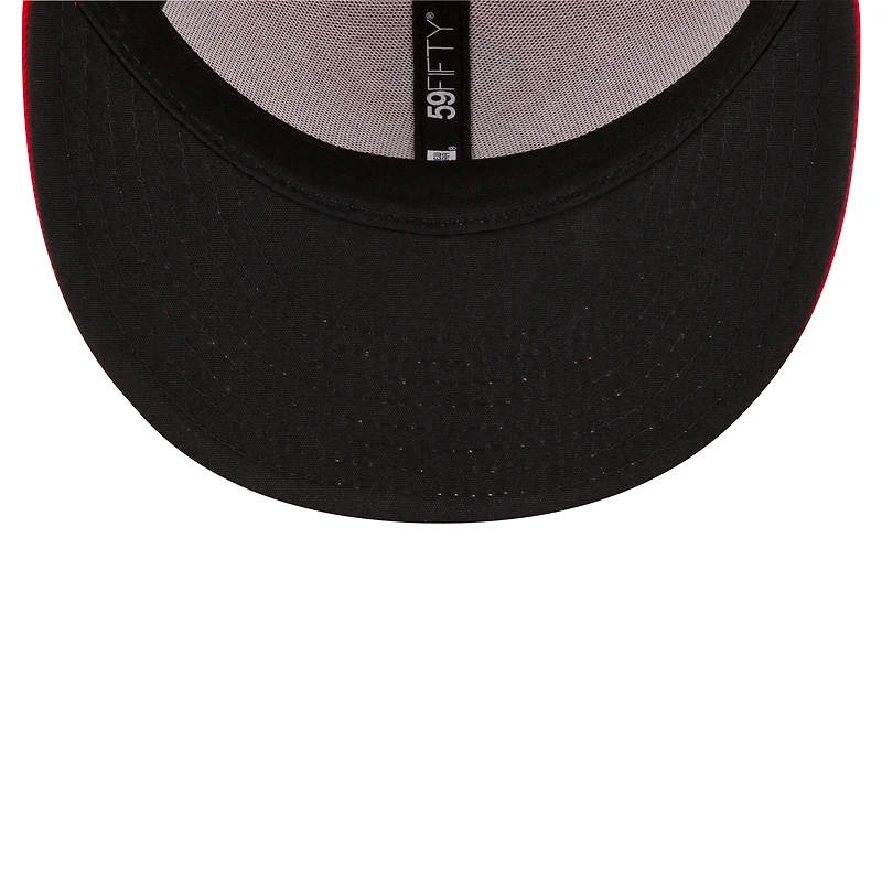 Casquette ajustée 59FIFTY à profil bas du Temple de la renommée baseball national des Los Angeles Angels New Era pour hommes, rouge
