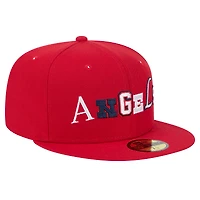Men's New Era Red Los Angeles Angels Ransom 59FIFTY Fitted Hat