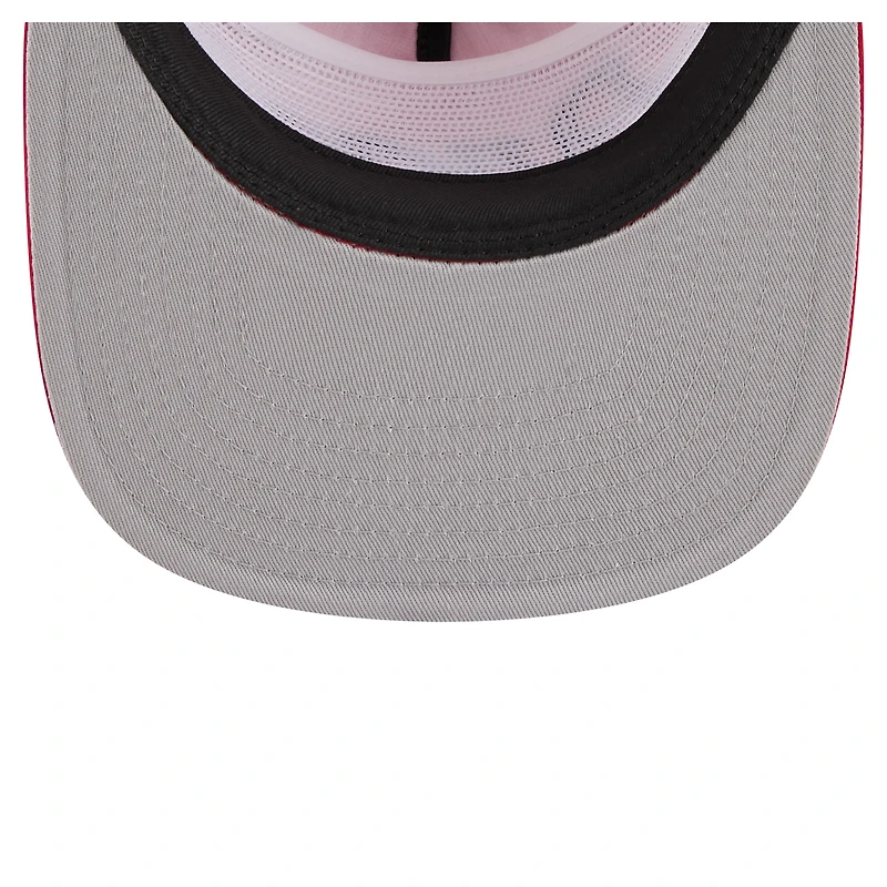 Casquette de golf ajustable rétro en satin rouge Los Angeles Angels de New Era pour homme