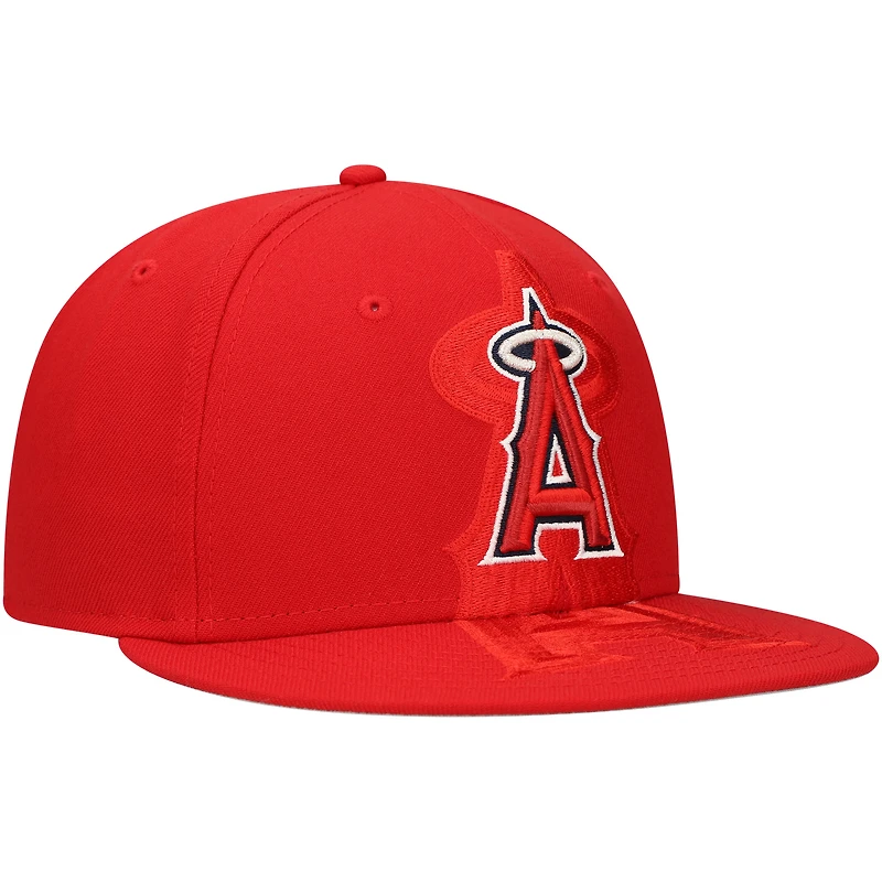 Men's New Era Red Los Angeles Angels Shadow Logo 59FIFTY Fitted Hat