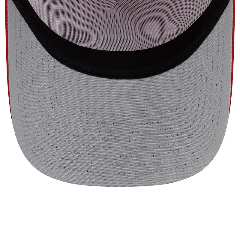 Casquette trucker ajustable New Era rouge Los Angeles Angels pour homme, modèle 9FORTY, logo A-Frame, inscription latérale.