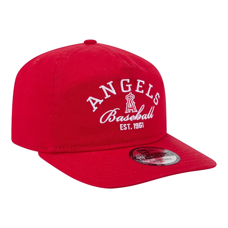 Men's New Era Red Los Angeles Angels Stacked 19TWENTY Adjustable Hat