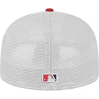 Men's New Era Red Los Angeles Angels Team Color 59FIFTY Trucker Fitted Hat