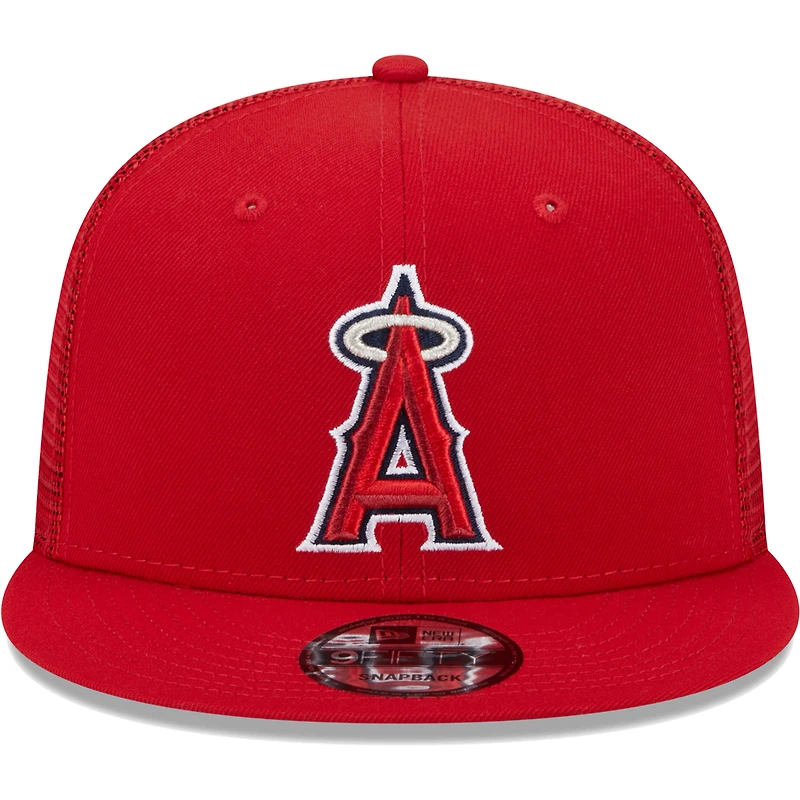 Men's New Era Red Los Angeles Angels Team Color Trucker 9FIFTY Snapback Hat
