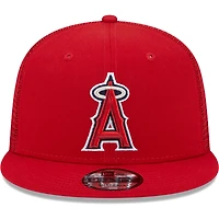 Men's New Era Red Los Angeles Angels Team Color Trucker 9FIFTY Snapback Hat