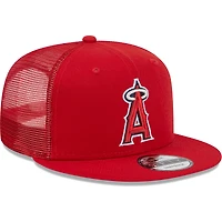 Men's New Era Red Los Angeles Angels Team Color Trucker 9FIFTY Snapback Hat