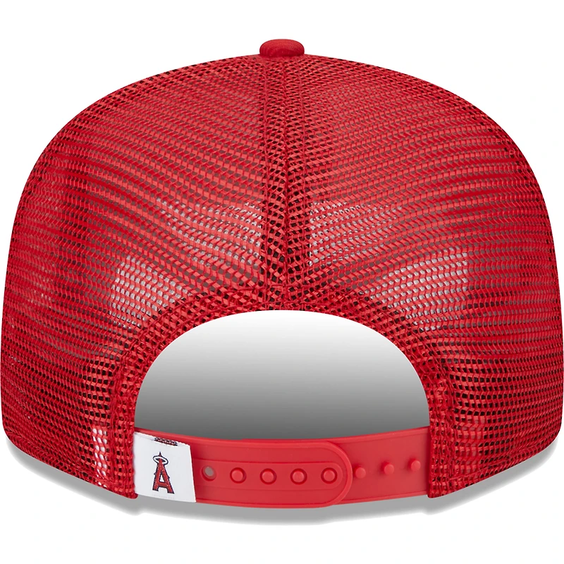 Men's New Era Red Los Angeles Angels Team Color Trucker 9FIFTY Snapback Hat