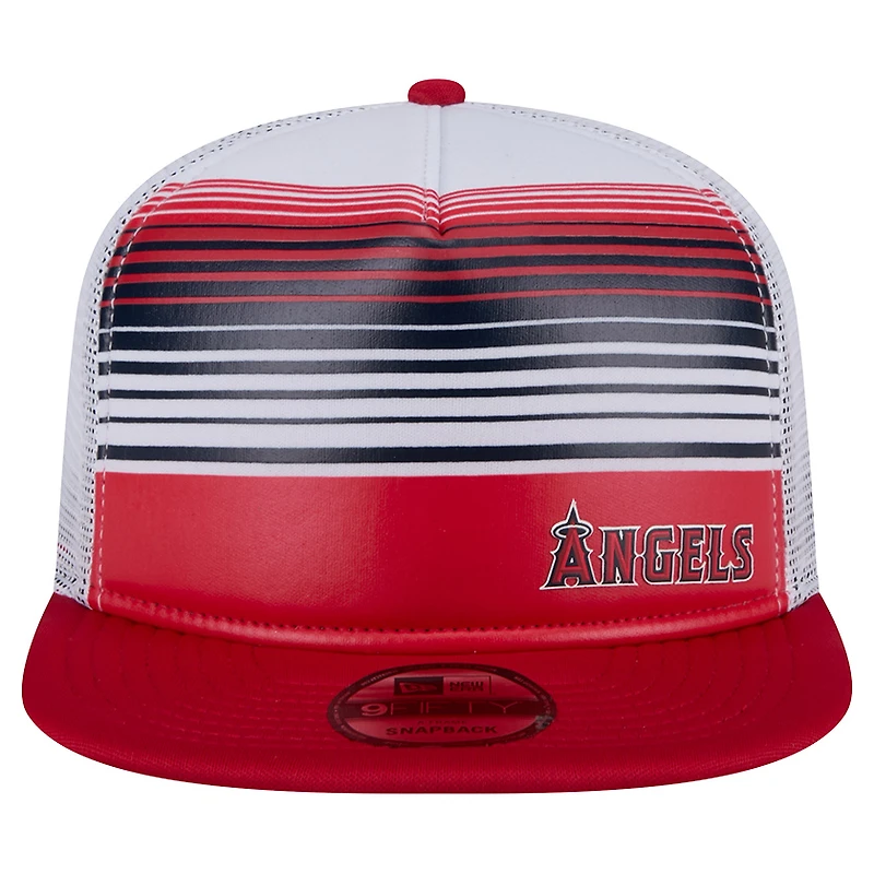 Men's New Era Red Los Angeles Angels Team Horizon 9FIFTY A-Frame Trucker Snapback Hat