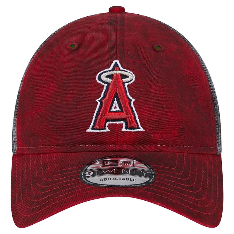 Casquette réglable rouge Los Angeles Angels Team Slick Trucker 9TWENTY New Era pour hommes