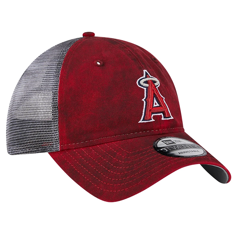 Casquette réglable rouge Los Angeles Angels Team Slick Trucker 9TWENTY New Era pour hommes