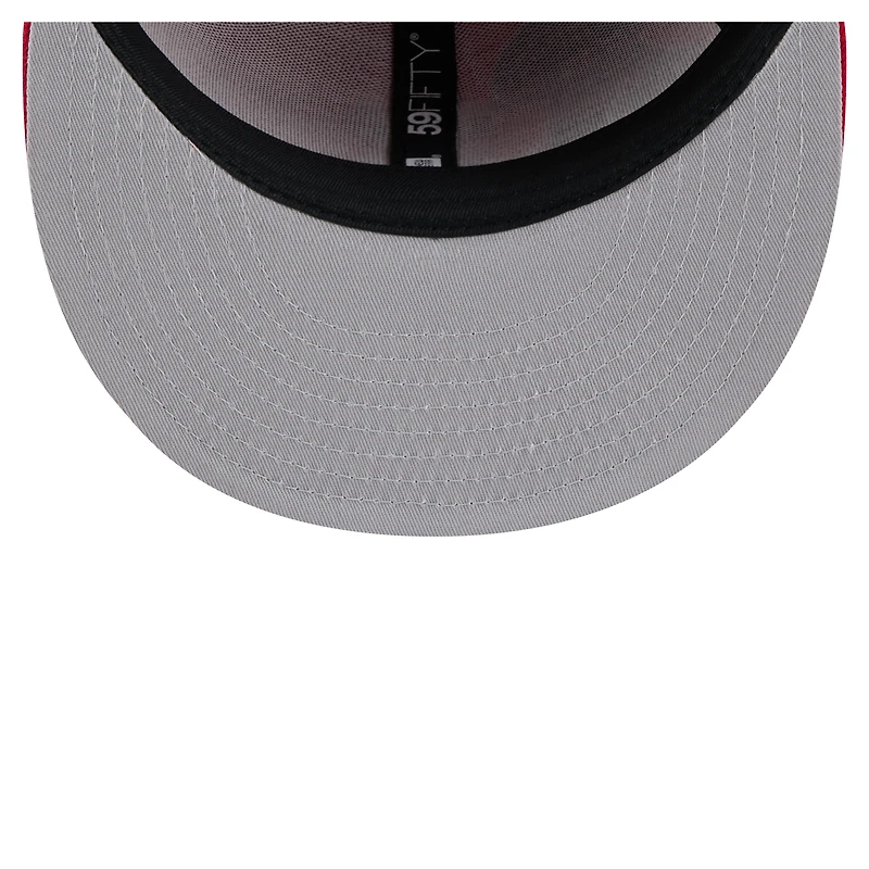 Men's New Era Red Los Angeles Angels Yarn Stitch 59FIFTY Fitted Hat