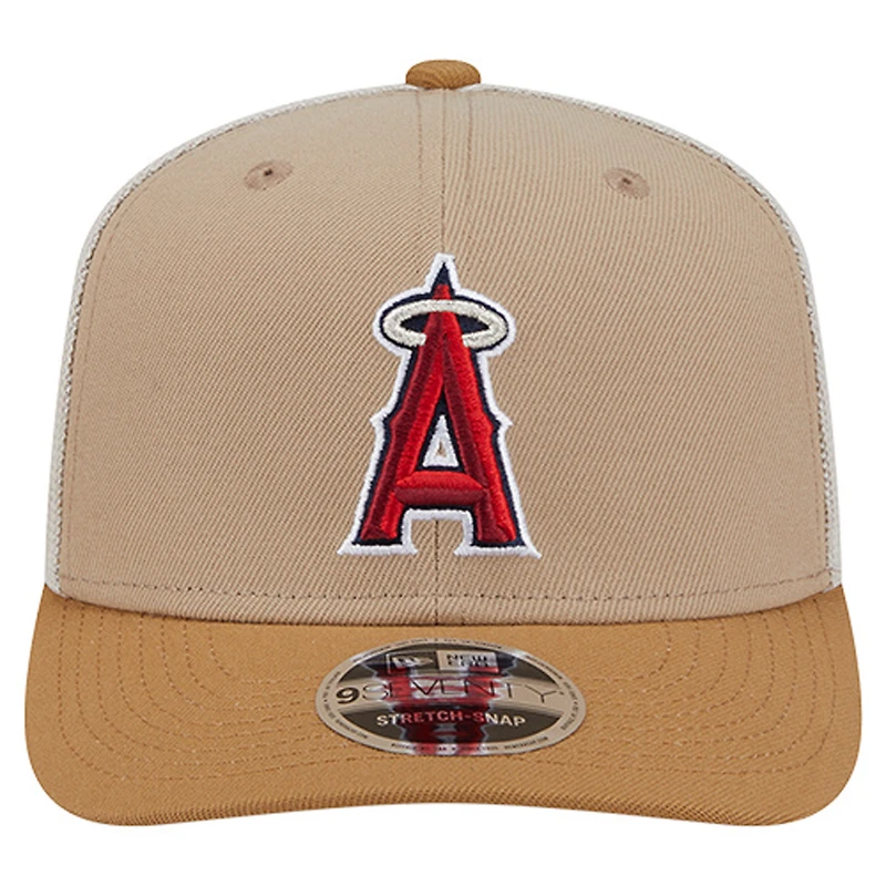 Casquette ajustable New Era Stone Los Angeles Angels 9SEVENTY Trucker pour homme