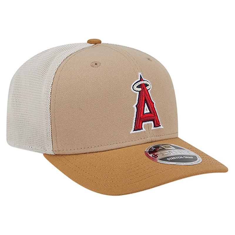 Men's New Era  Stone Los Angeles Angels 9SEVENTY Trucker Adjustable Hat