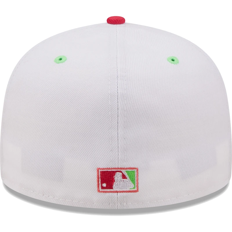 Casquette ajustée 59FIFTY Los Angeles Angels 50th Anniversary Strawberry Lolli New Era pour homme, blanc/corail