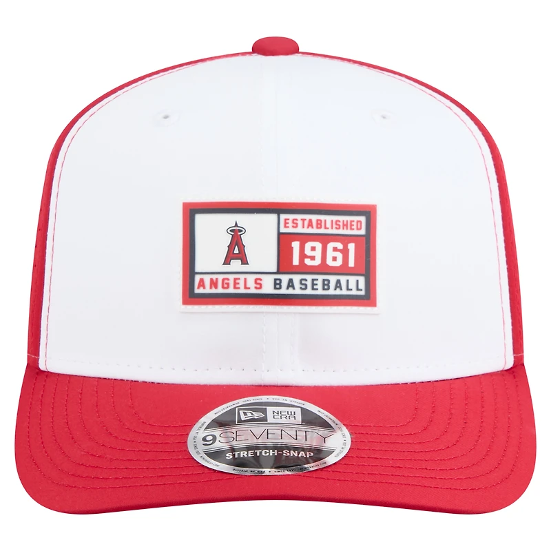 Men's New Era White/Red Los Angeles Angels Established Patch 9SEVENTY Adjustable Hat