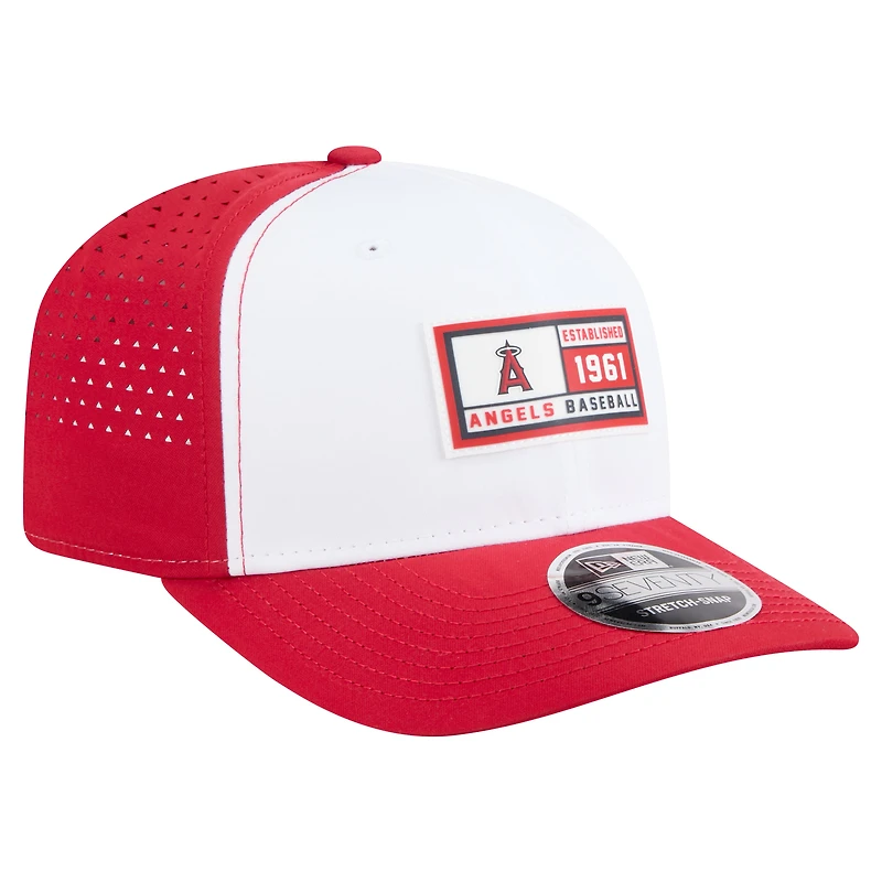 Men's New Era White/Red Los Angeles Angels Established Patch 9SEVENTY Adjustable Hat