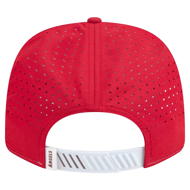 Men's New Era White/Red Los Angeles Angels Established Patch 9SEVENTY Adjustable Hat