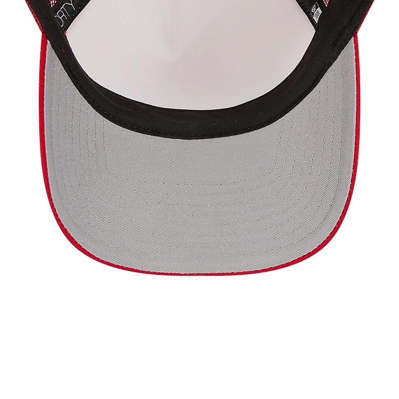 Men's New Era White/Red Los Angeles Angels Stacked A-Frame Trucker 9FORTY Adjustable Hat