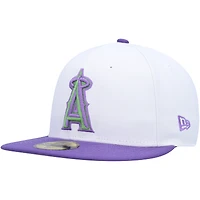 Casquette ajustée 59FIFTY Los Angeles Angels 2002 World Series Side Patch New Era pour homme, blanc